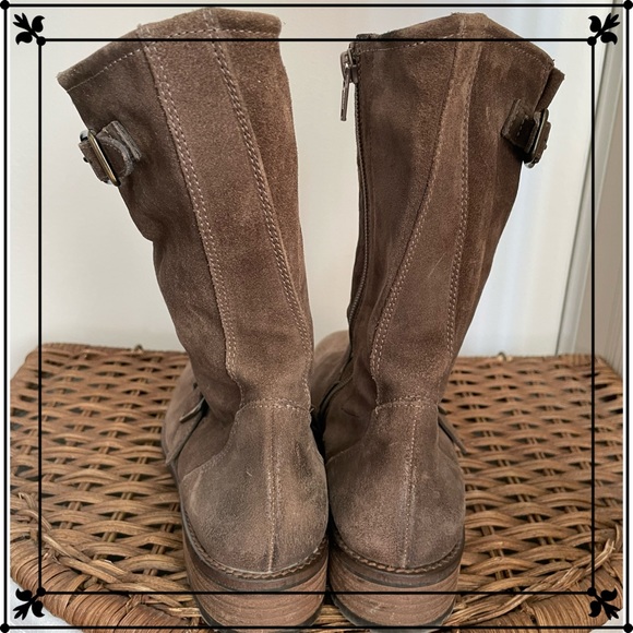 Paul Green Leather & Suede distressed Motorcycle Boots in BrownUK 5,US 7.5 - Picture 4 of 9